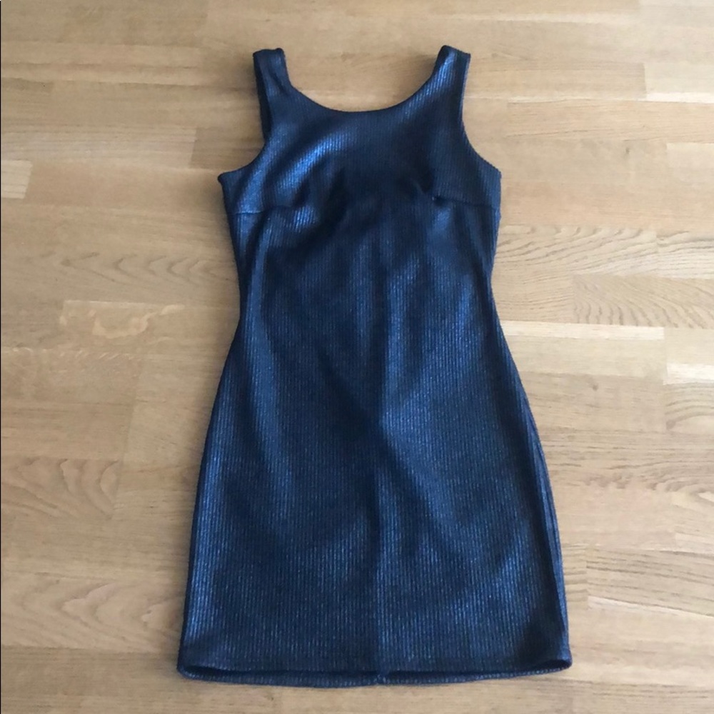 Metallic Navy Blue Cocktail Dress
